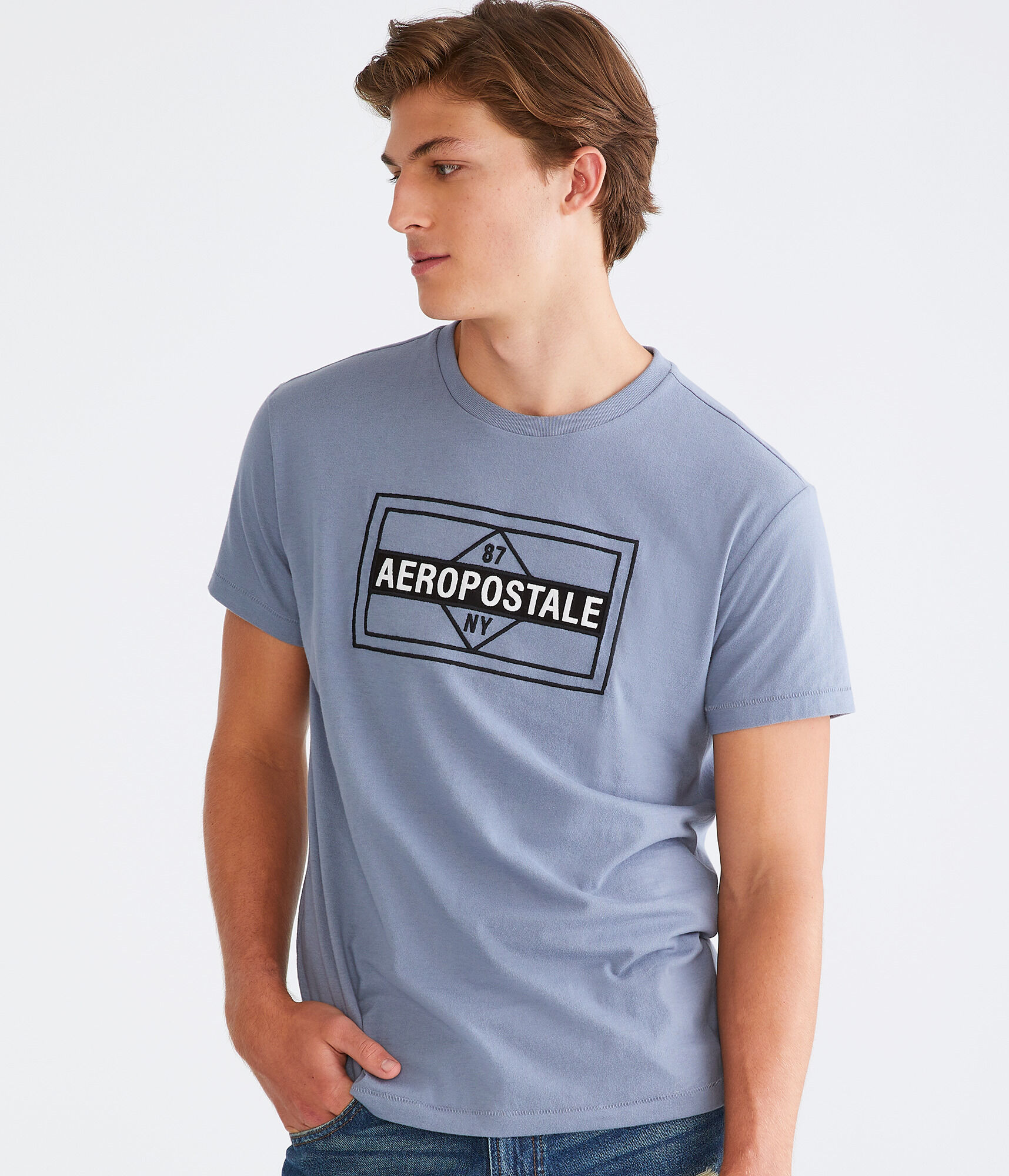Aeropostale 87 Diamond Appliqu&eacute; Graphic Tee