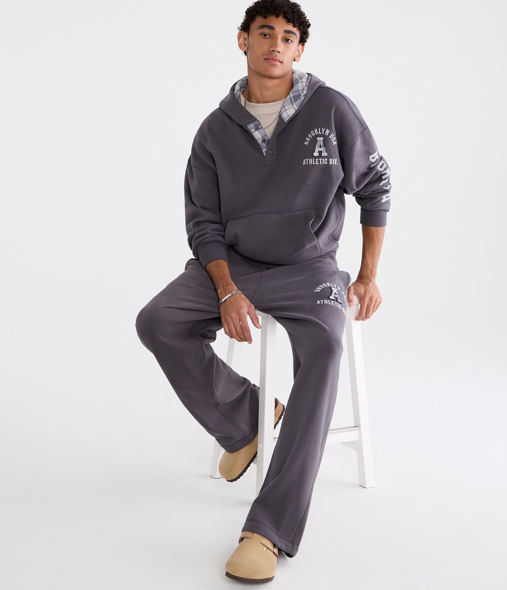 Cloud Soft Brooklyn Athletic Henley Pullover Hoodie