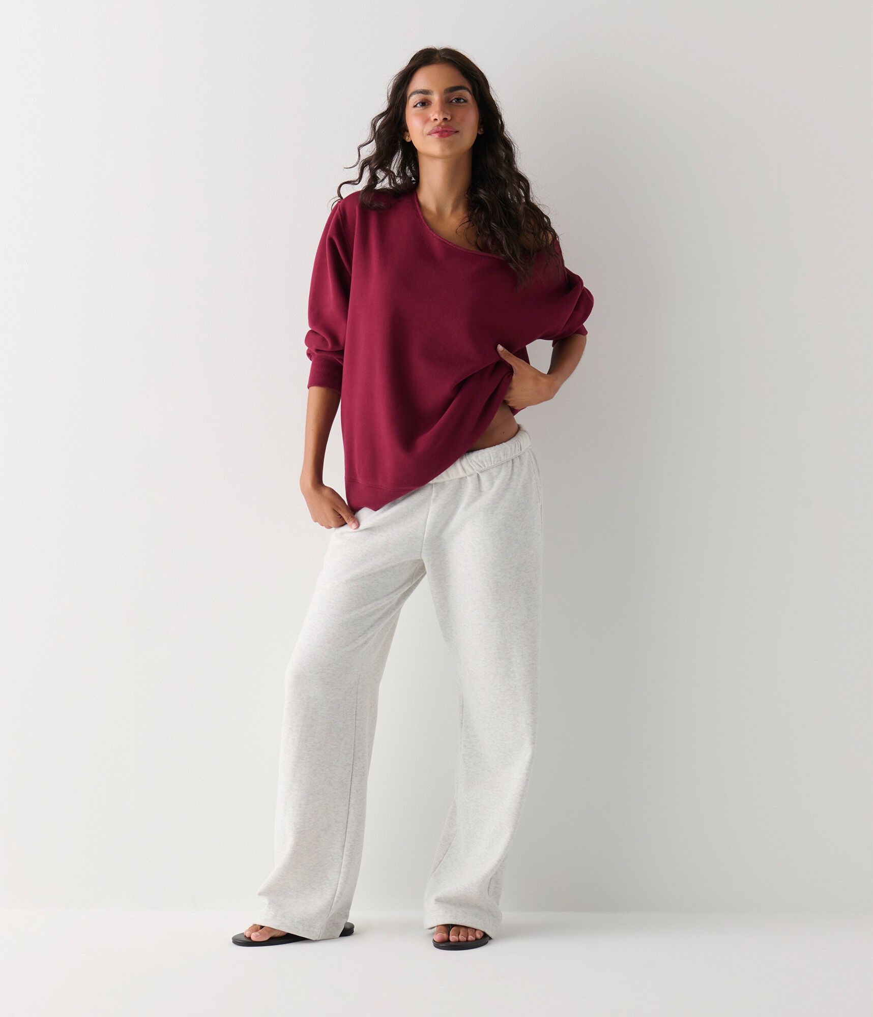Image of Cloud Soft Oversized Off-The-Shoulder Sweatshirt