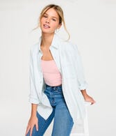 Long Sleeve Oversized Chambray Shirt