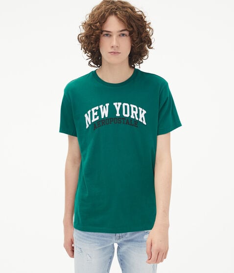 New York Aeropostale Logo Appliqué Graphic Tee New York Aeropostale Logo Appliqué Graphic Tee