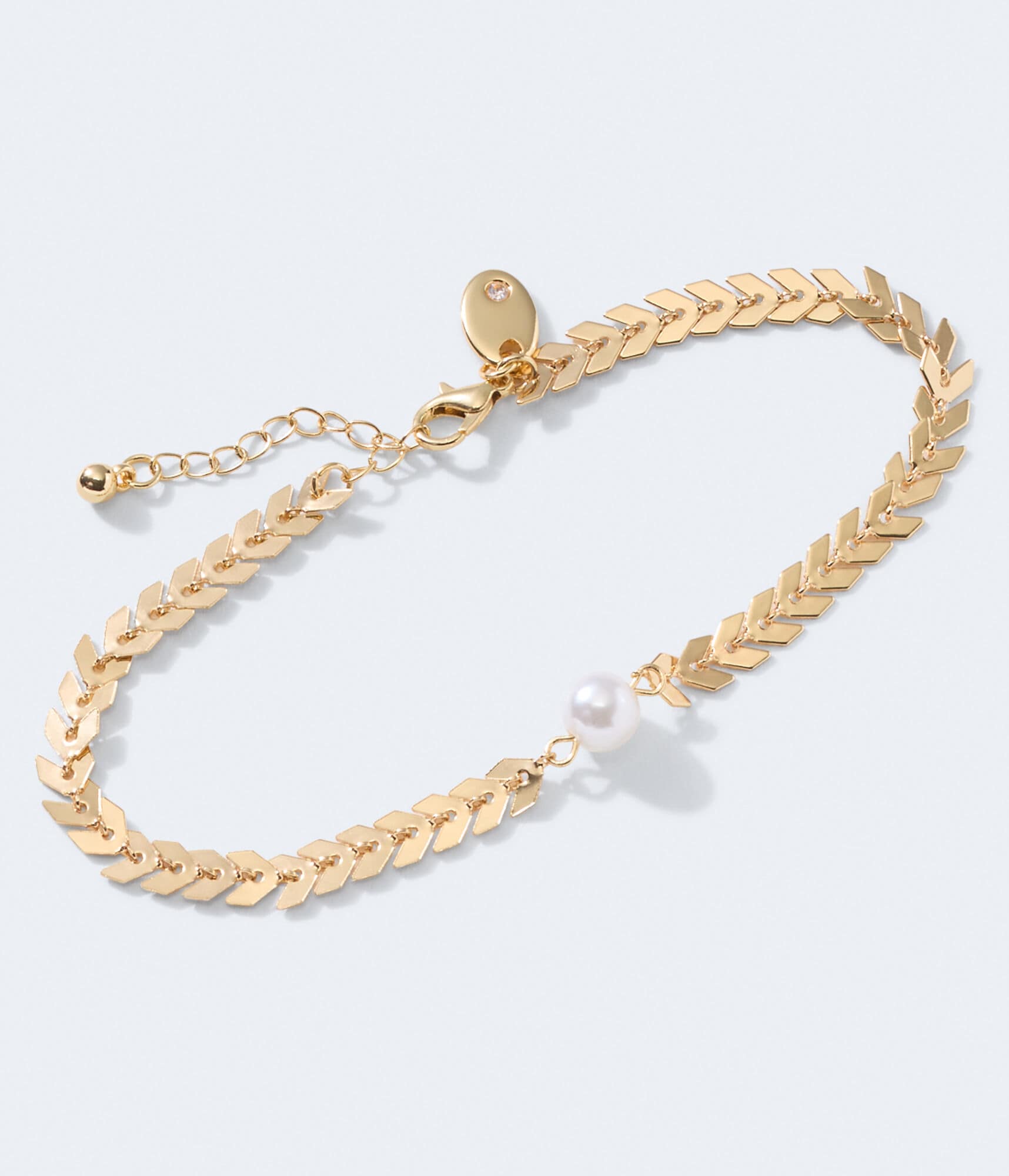 Faux Pearl Chevron Anklet