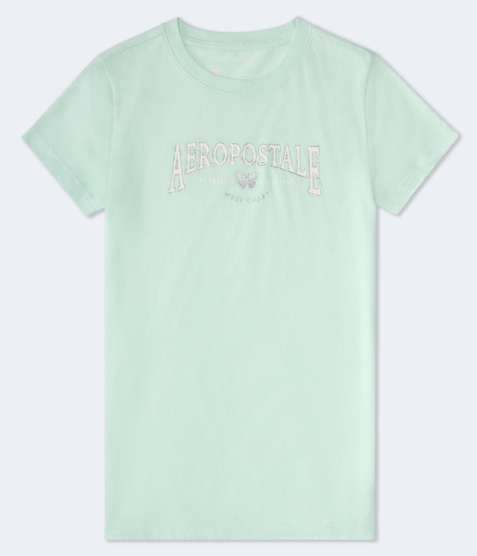Aeropostale Butterfly Glitter Graphic Tee