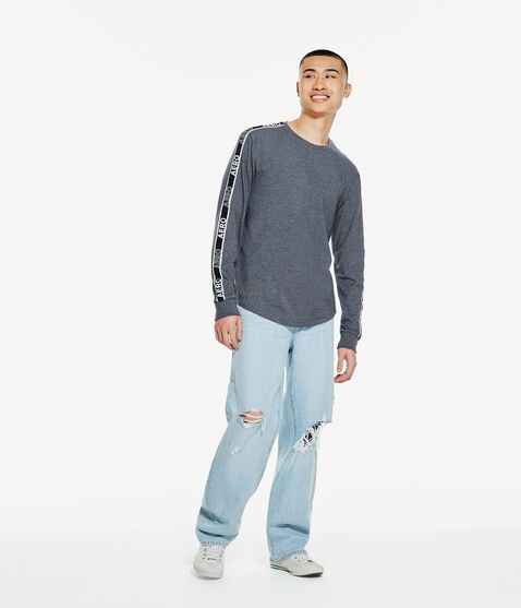 Long Sleeve Heritage Logo Tape Stretch Graphic Tee Long Sleeve Heritage Logo Tape Stretch Graphic Tee