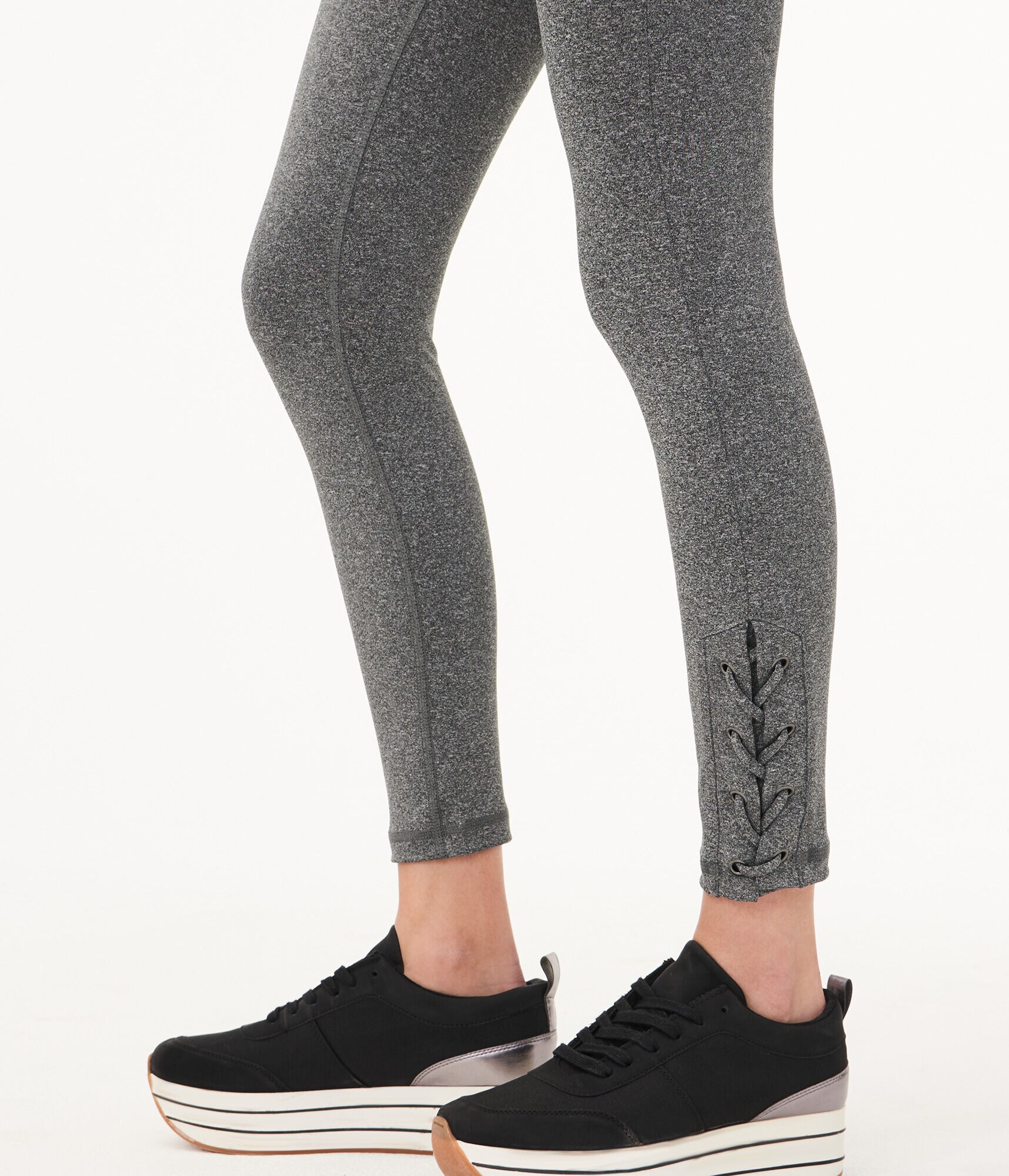 Heathered 7/8 Lace-Up Legging