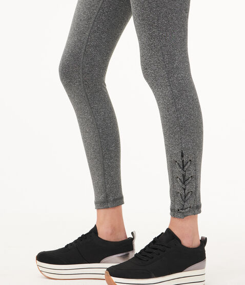 Heathered 7/8 Lace-Up Legging