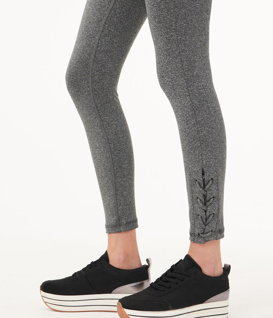 Heathered 7/8 Lace-Up Legging
