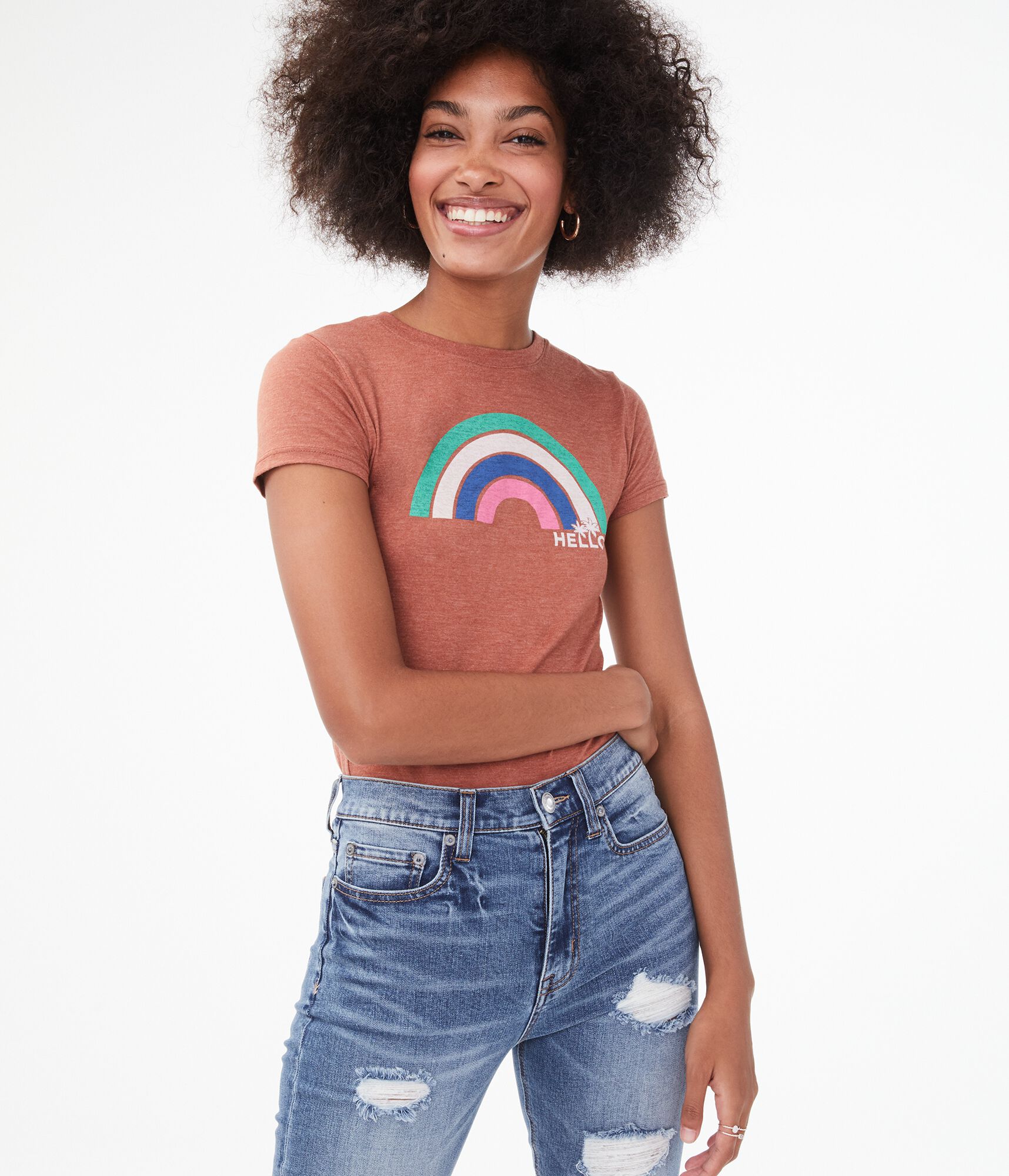 Free State Hello Rainbow Graphic Tee