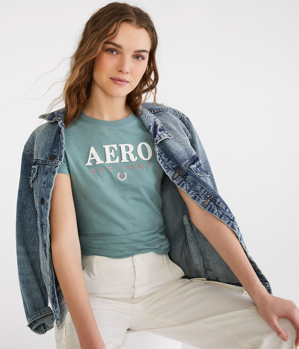 Aeropostale 1987 Appliqué Graphic Tee