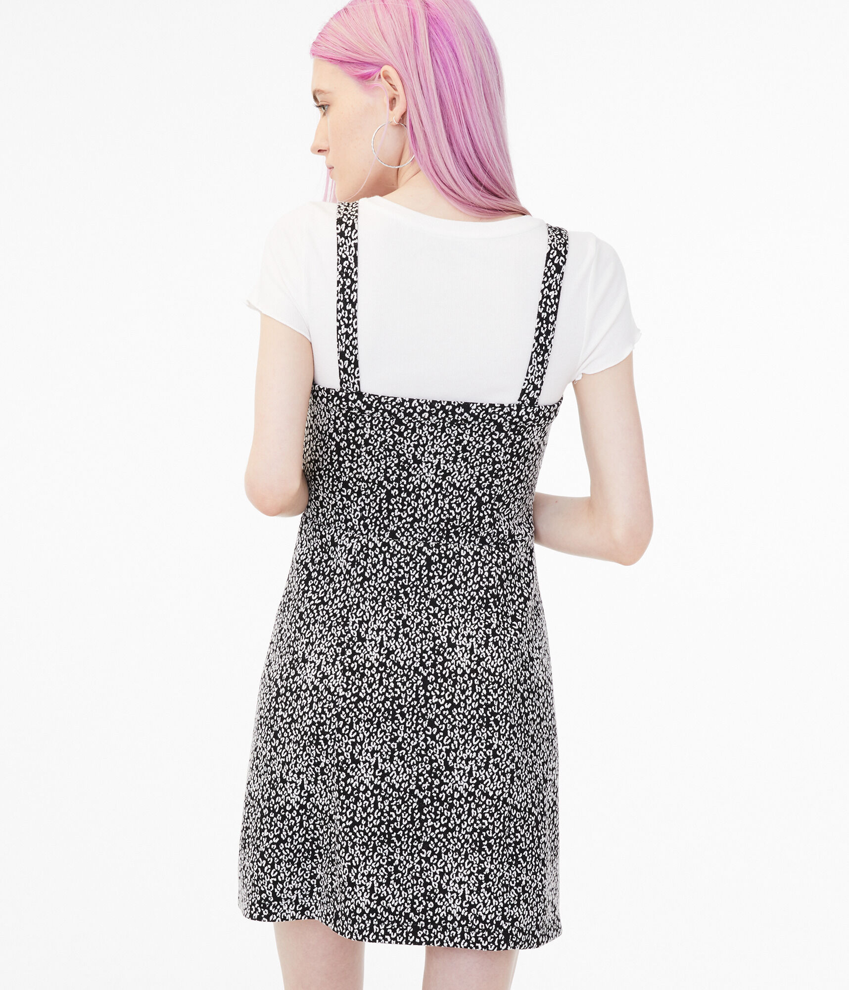 Printed Zip-Front Skater Dress