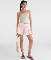 High-Rise Gauze Ruffle Shorts
