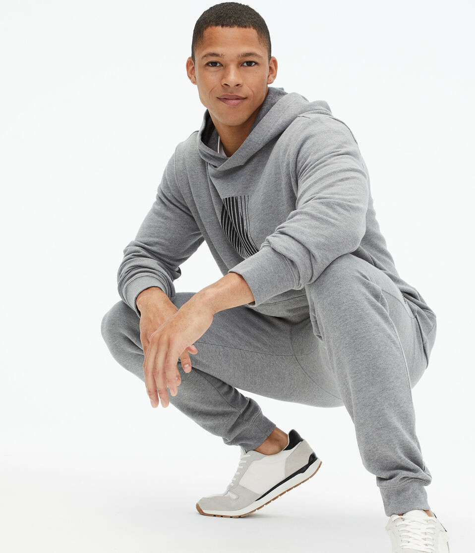 Aero Vertical Stripe Letter Pullover Hoodie