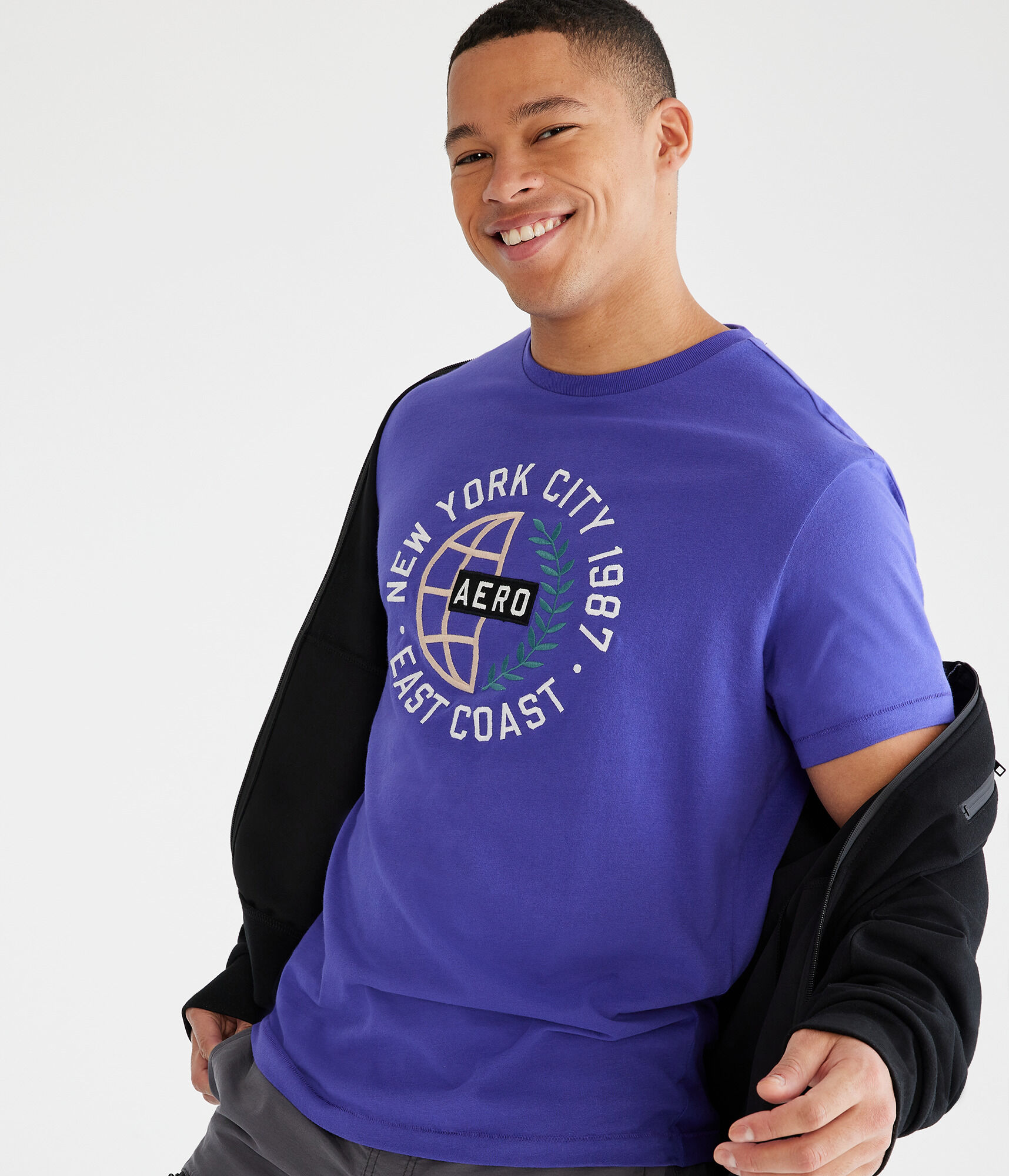 Aero East Coast Globe Appliqu&eacute; Graphic Tee