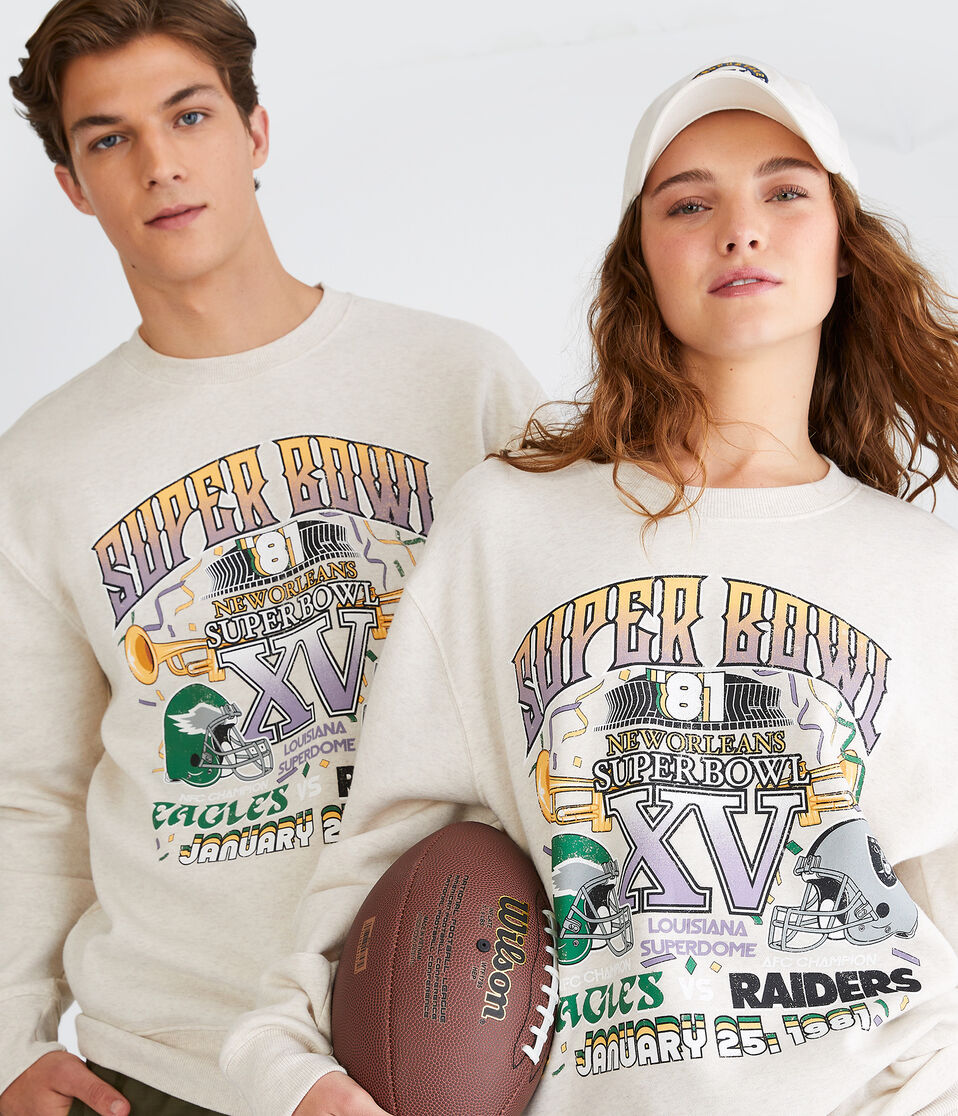 Super Bowl XV Eagles & Raiders Crew Sweatshirt