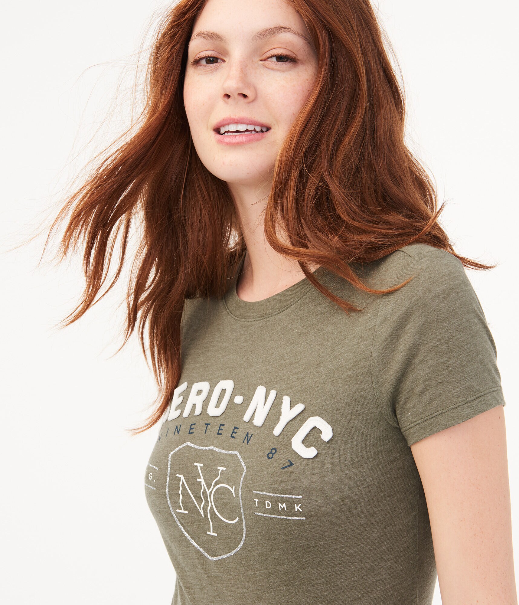 Aero NYC Glitter Graphic Tee