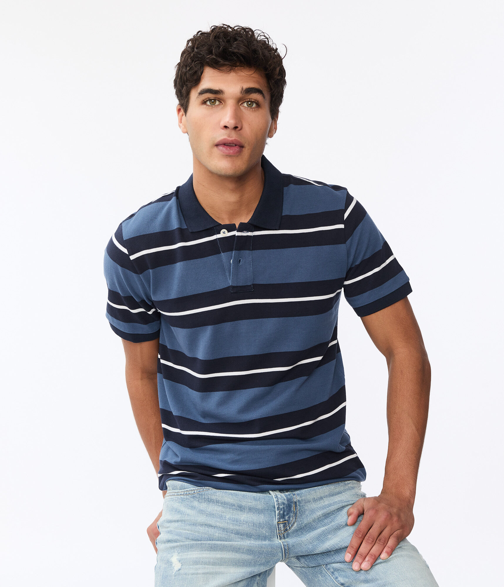 Thick Stripe Piqu&eacute; Polo
