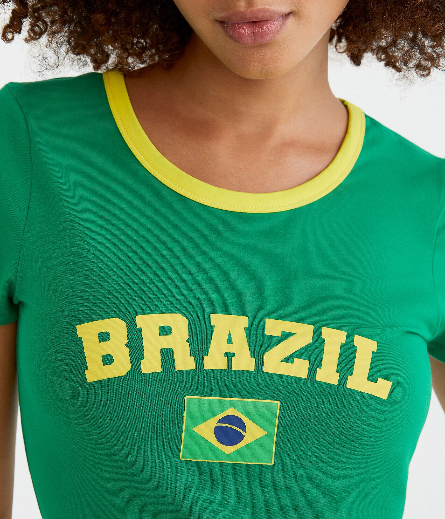 Brazil Graphic Ringer Baby Tee