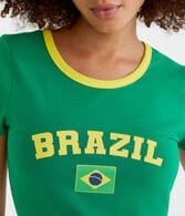 Brazil Graphic Ringer Baby Tee
