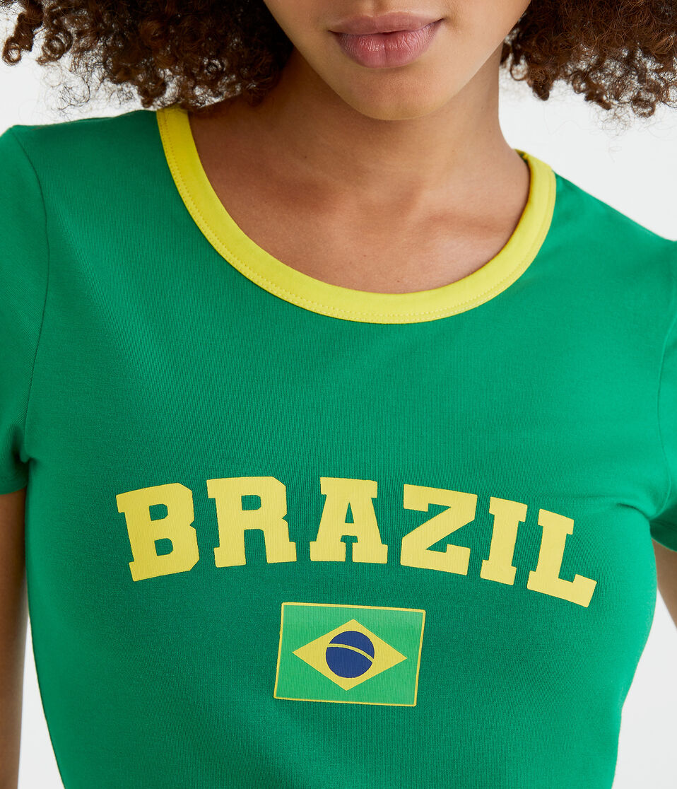 Brazil Graphic Ringer Baby Tee
