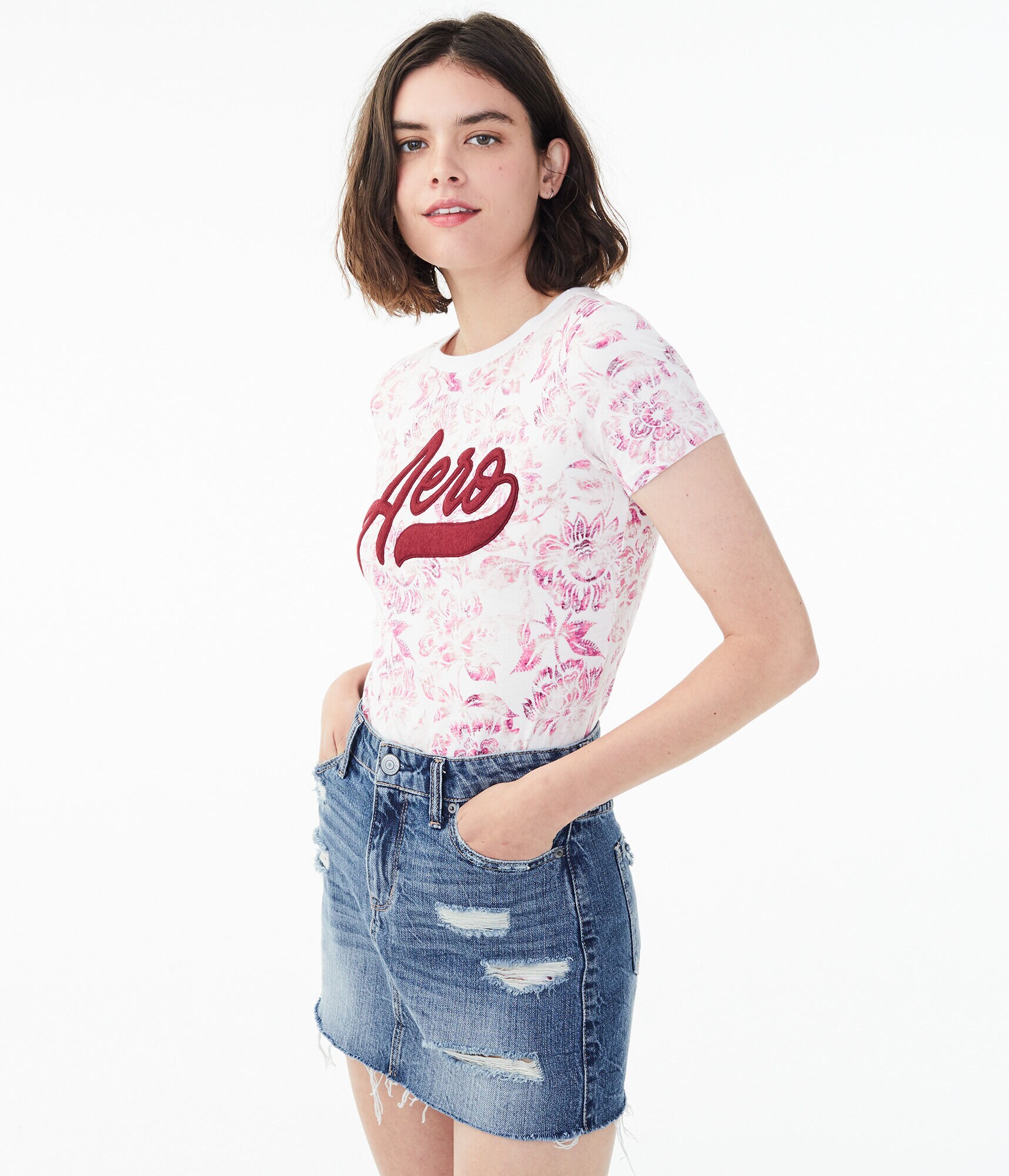 Aero Floral Space-Dye Graphic Tee