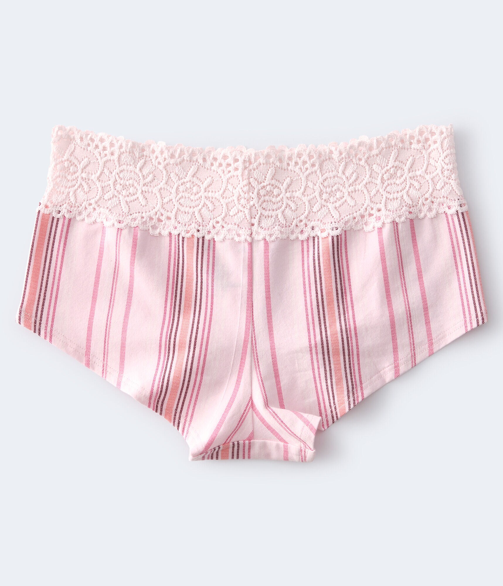 Striped Lace-Trim Boyshort