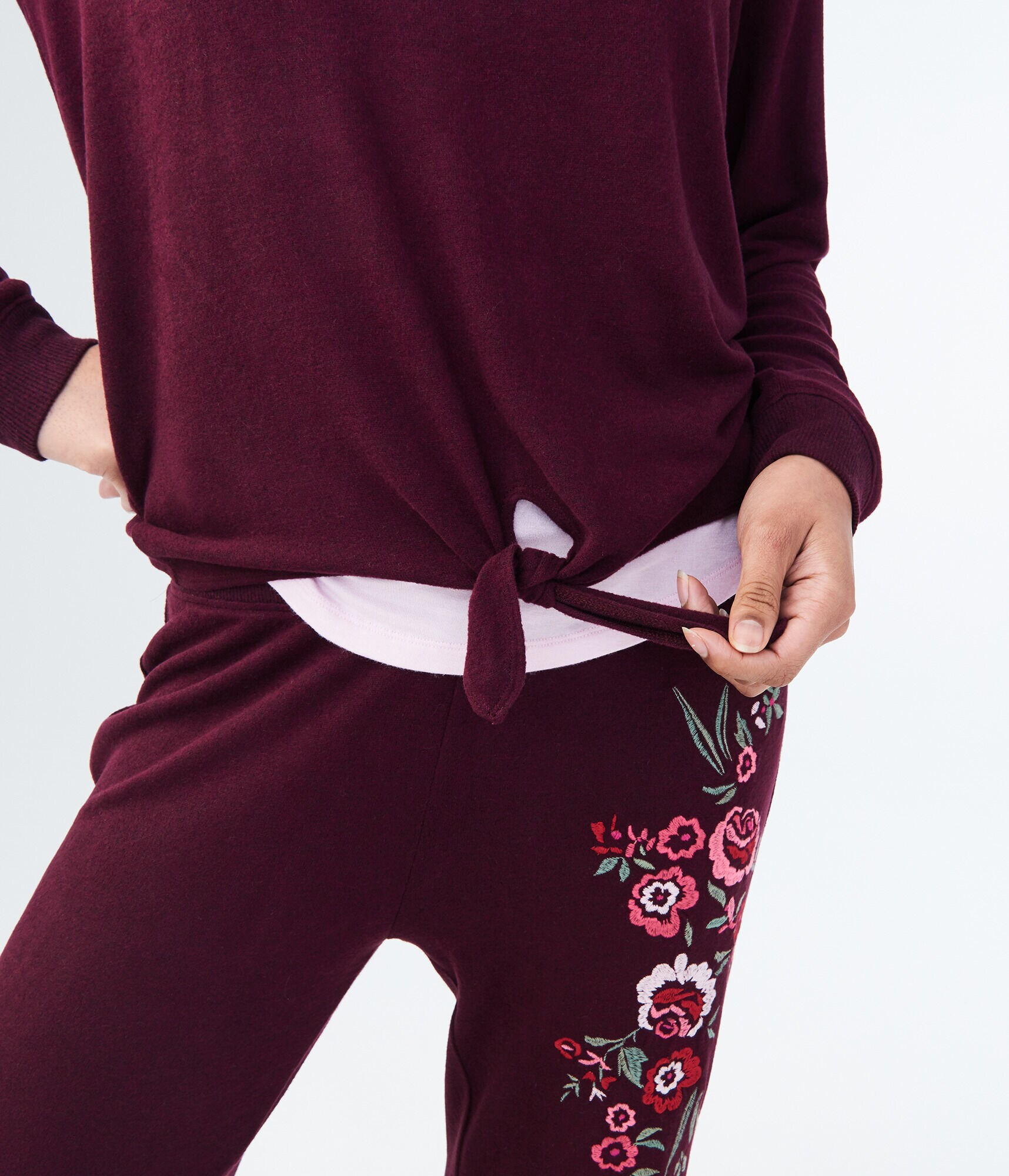 LLD Seriously Soft Knot-Front Crew Sweatshirt