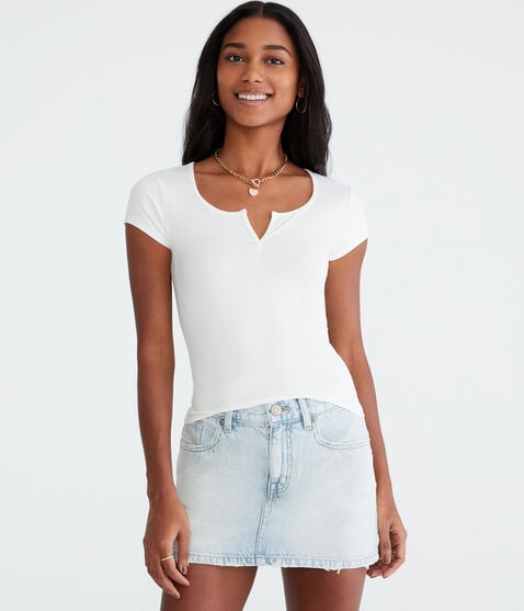 Buttery Soft Notch-Neck Tee Buttery Soft Notch-Neck Tee
