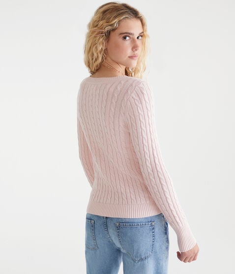 Star Cable V-Neck Sweater Star Cable V-Neck Sweater