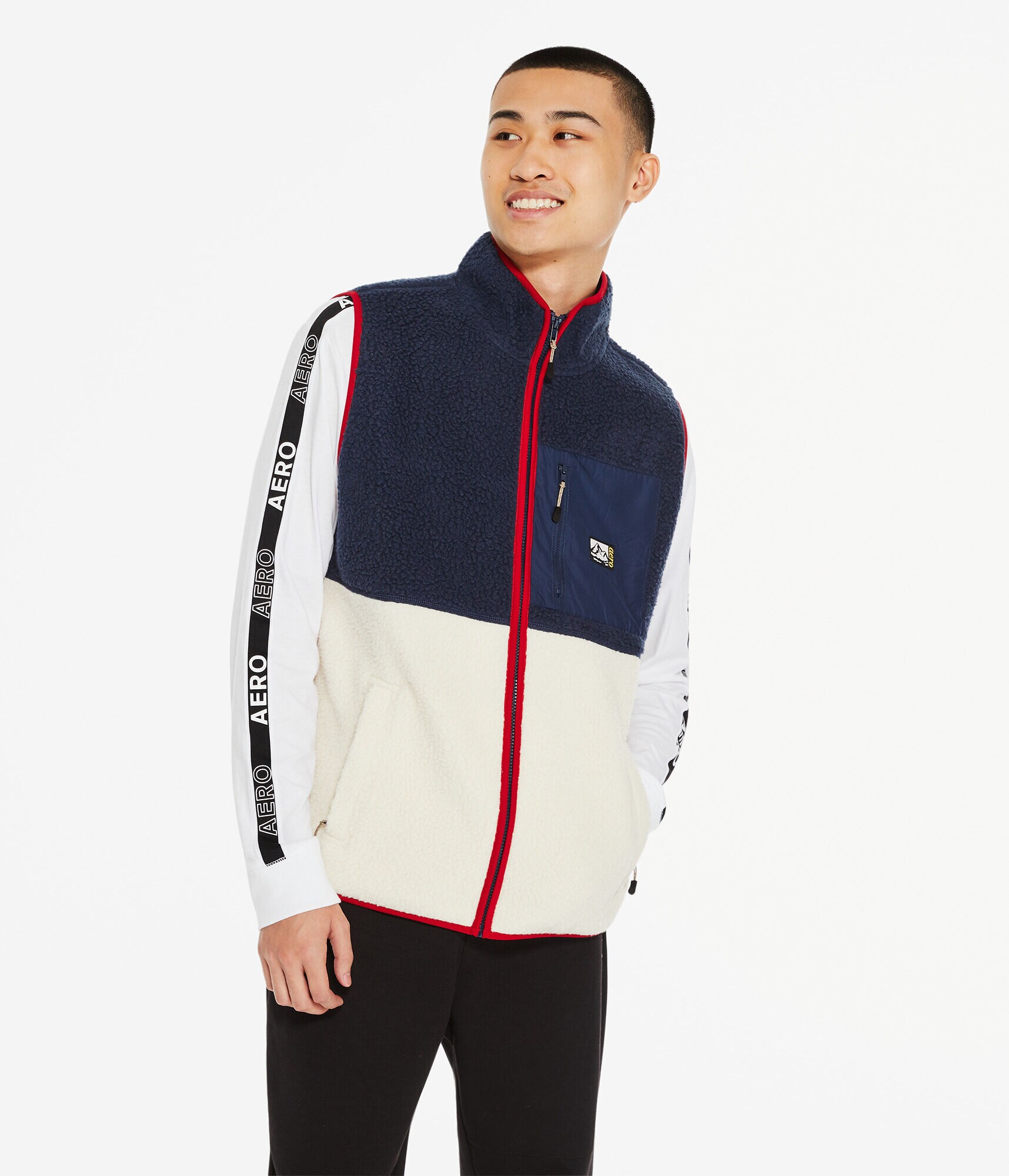 Colorblocked Sherpa Fleece Vest