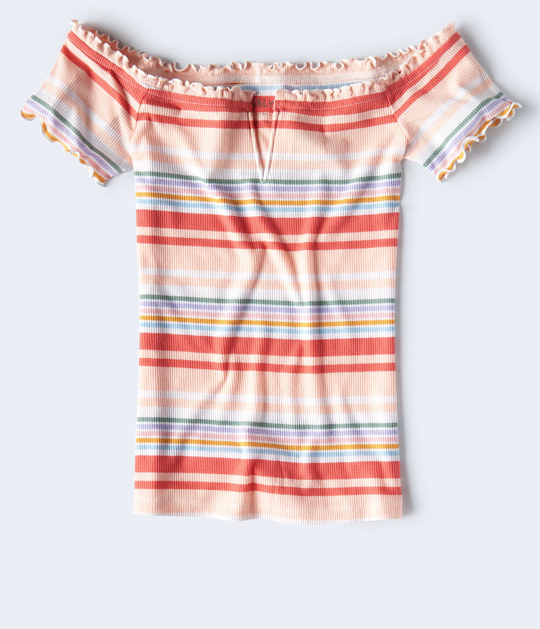 Seriously Soft Striped Lettuce-Trim V-Wire Top