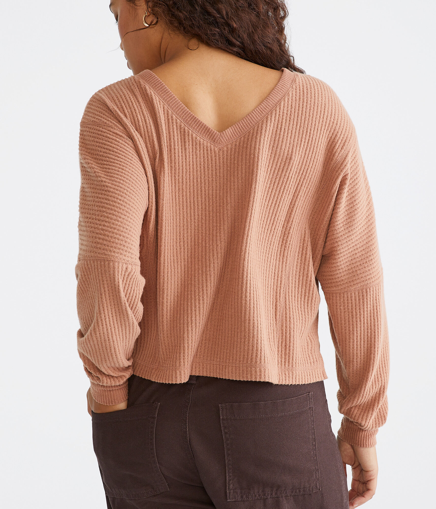 Long Sleeve Wear 2 Ways Cozy Waffle Tee