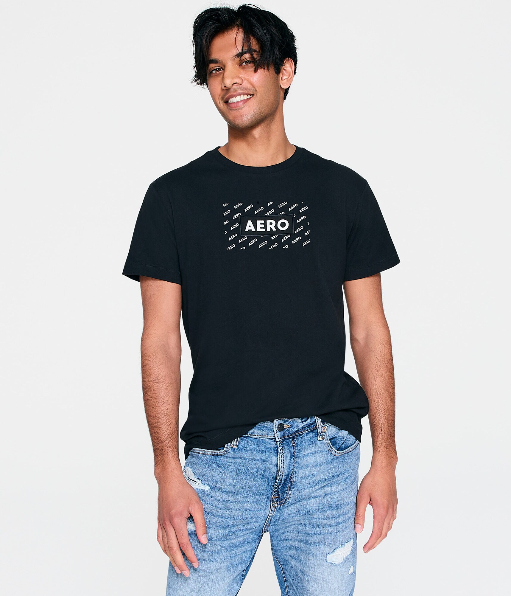 Aero Double Box Logo Appliqu&eacute; Graphic Tee