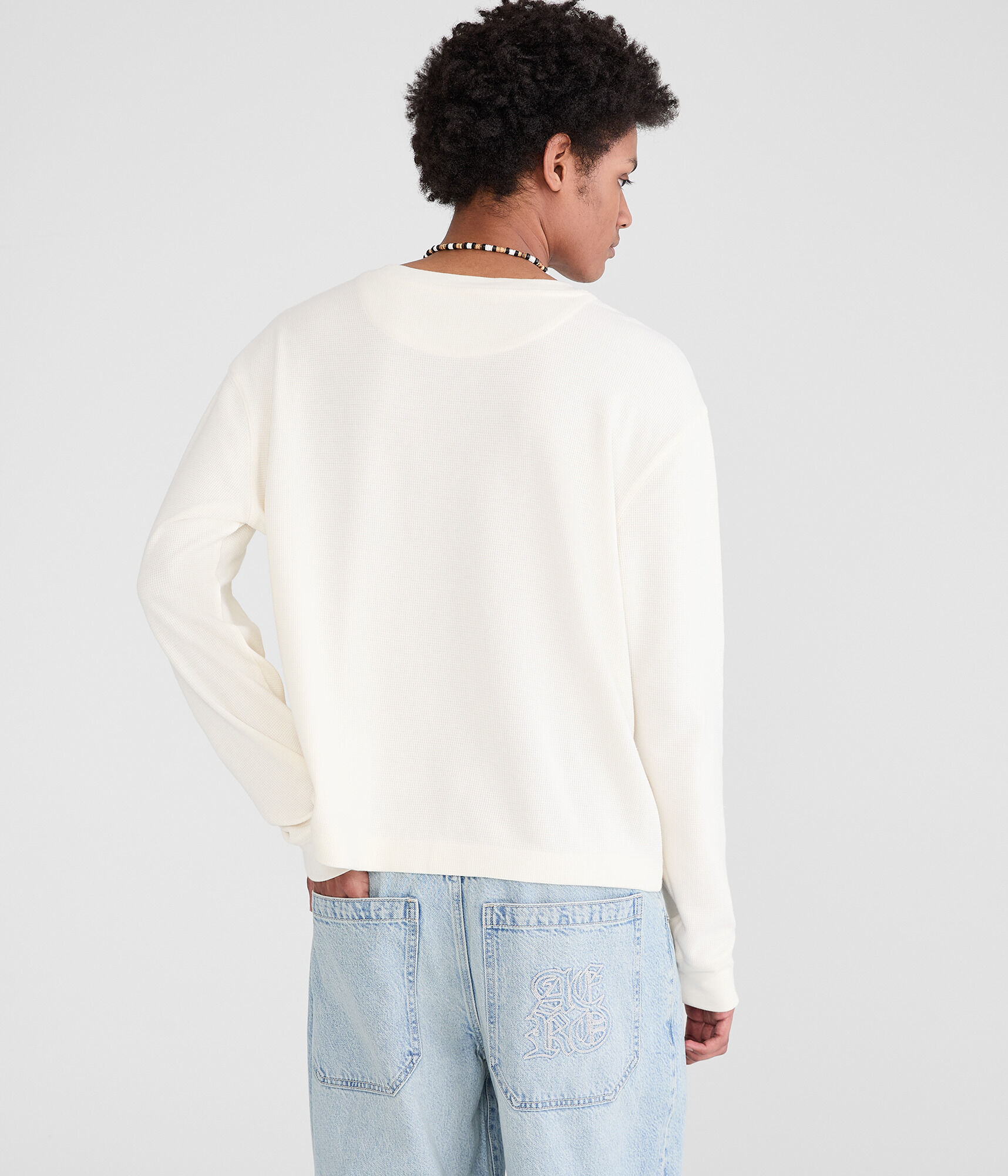 Long Sleeve Boxy Thermal Crew Tee
