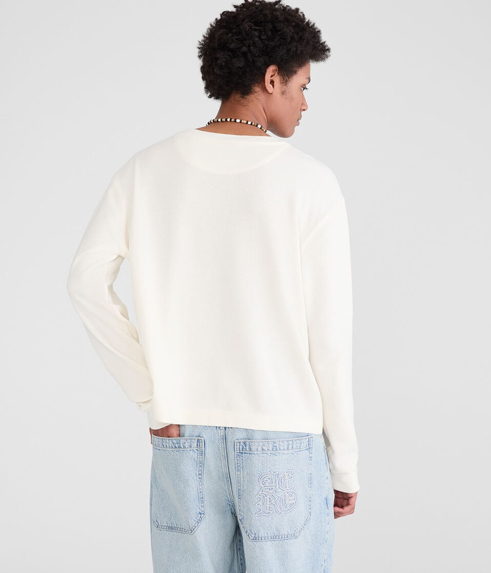 Long Sleeve Boxy Thermal Crew Tee