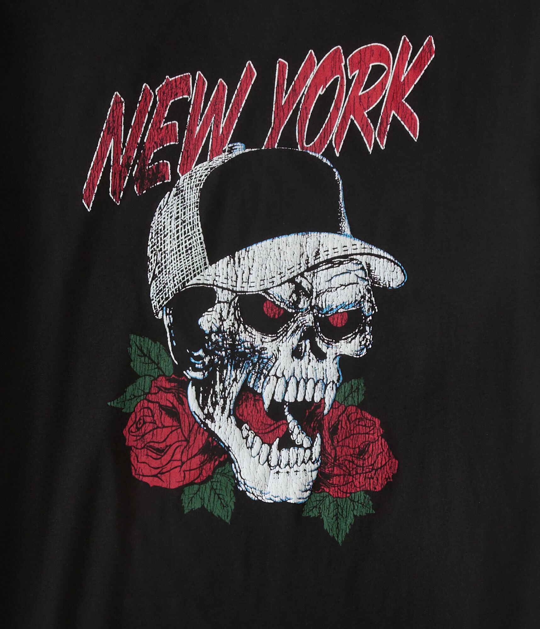 New York Rose Skull Graphic Tee