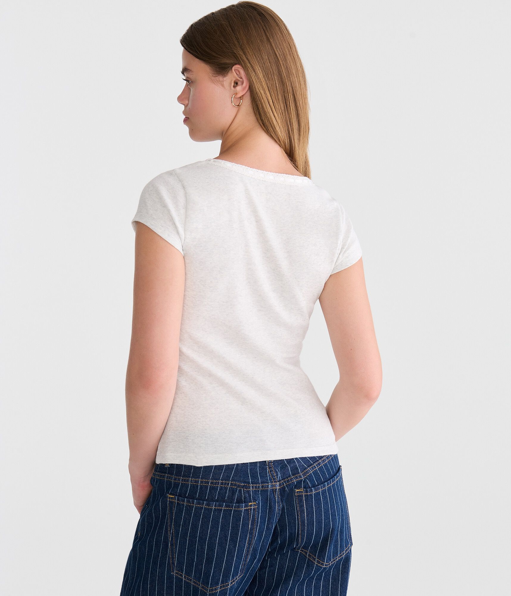 Seriously Soft Ribbon Lace Scoop Tee