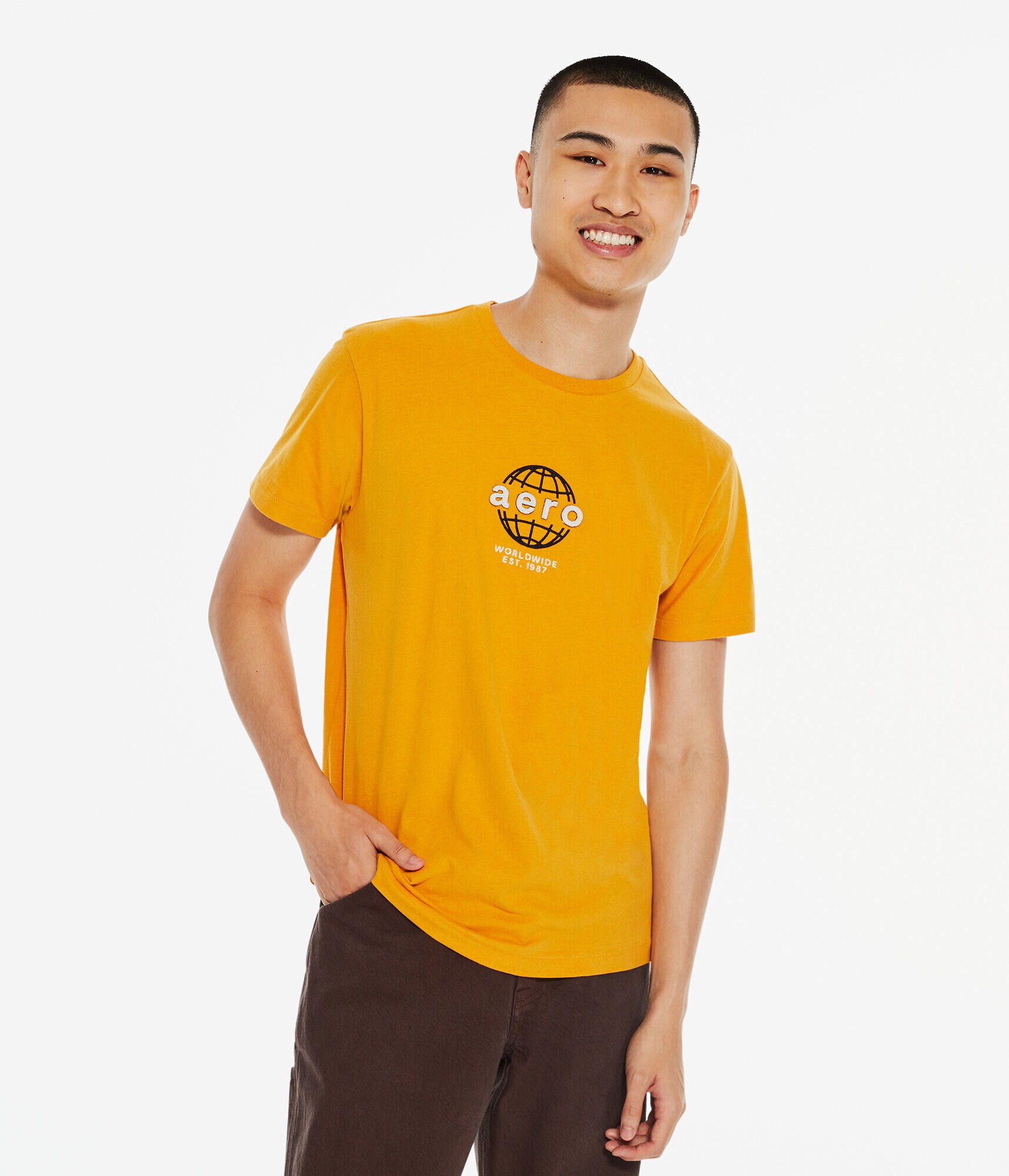 Aeropostale Globe Logo Appliqu&eacute; Graphic Tee