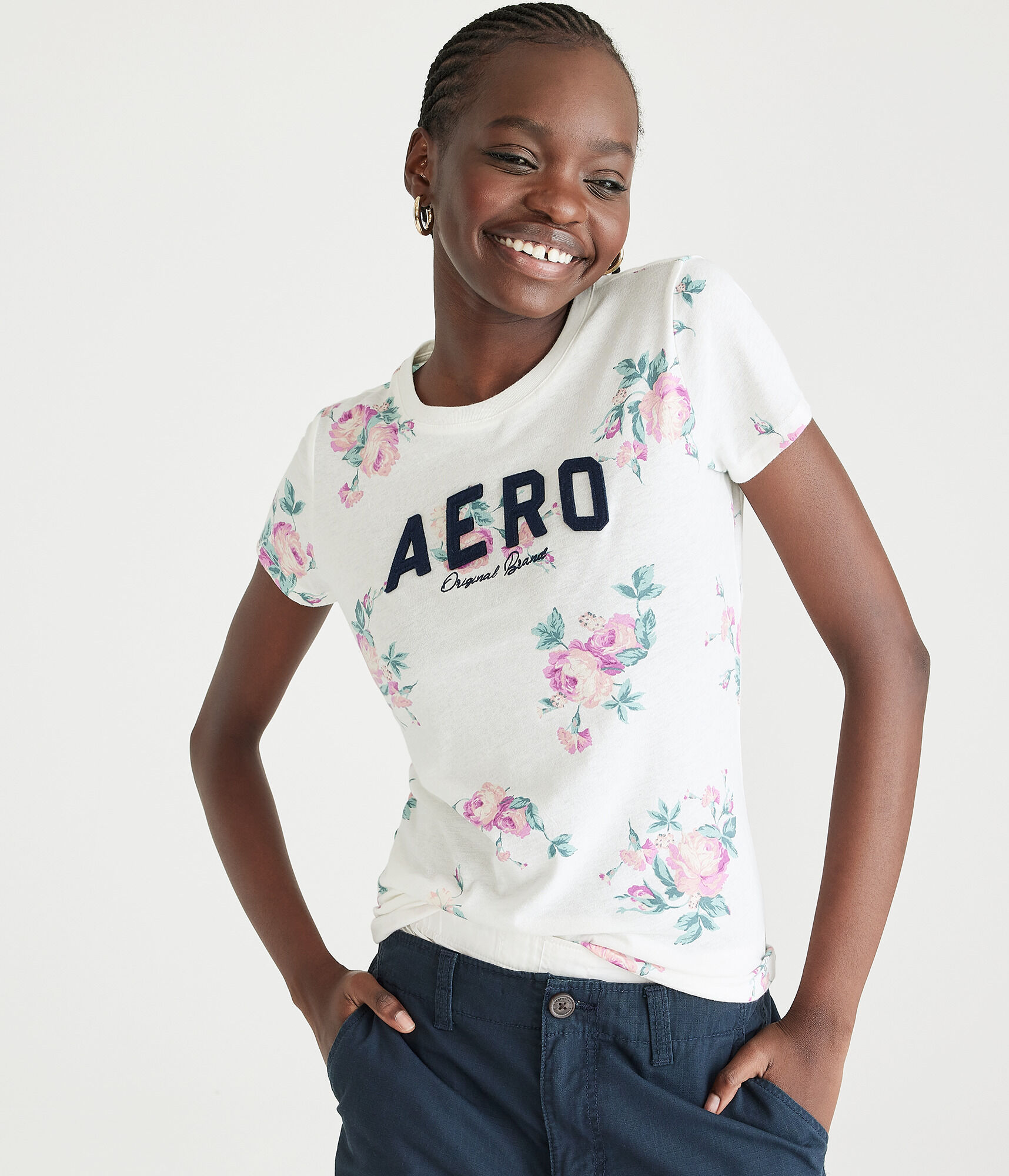 Aero Floral Appliqu&eacute; Graphic Tee