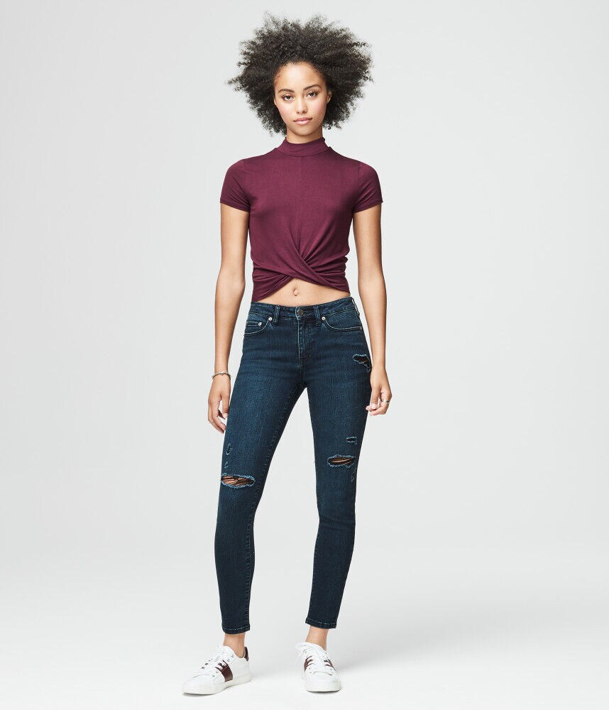 Wrap-Front Mock-Neck Top