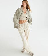 Oversized Sherpa-Lined Bomber Jacket