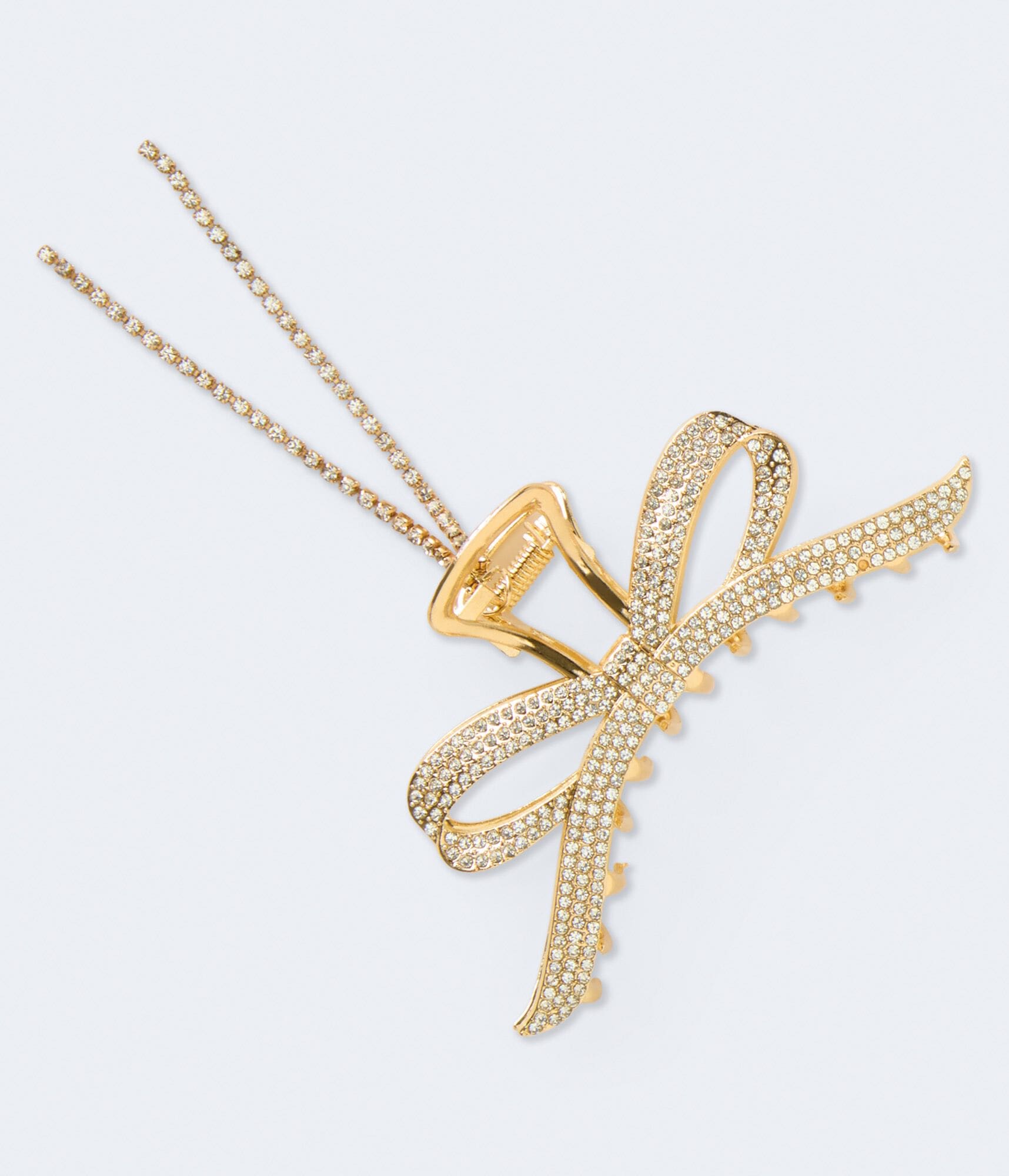 Rhinestone Bow Claw Hair Clip