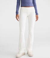 Mid-Rise Fold-Over Bootcut Pants