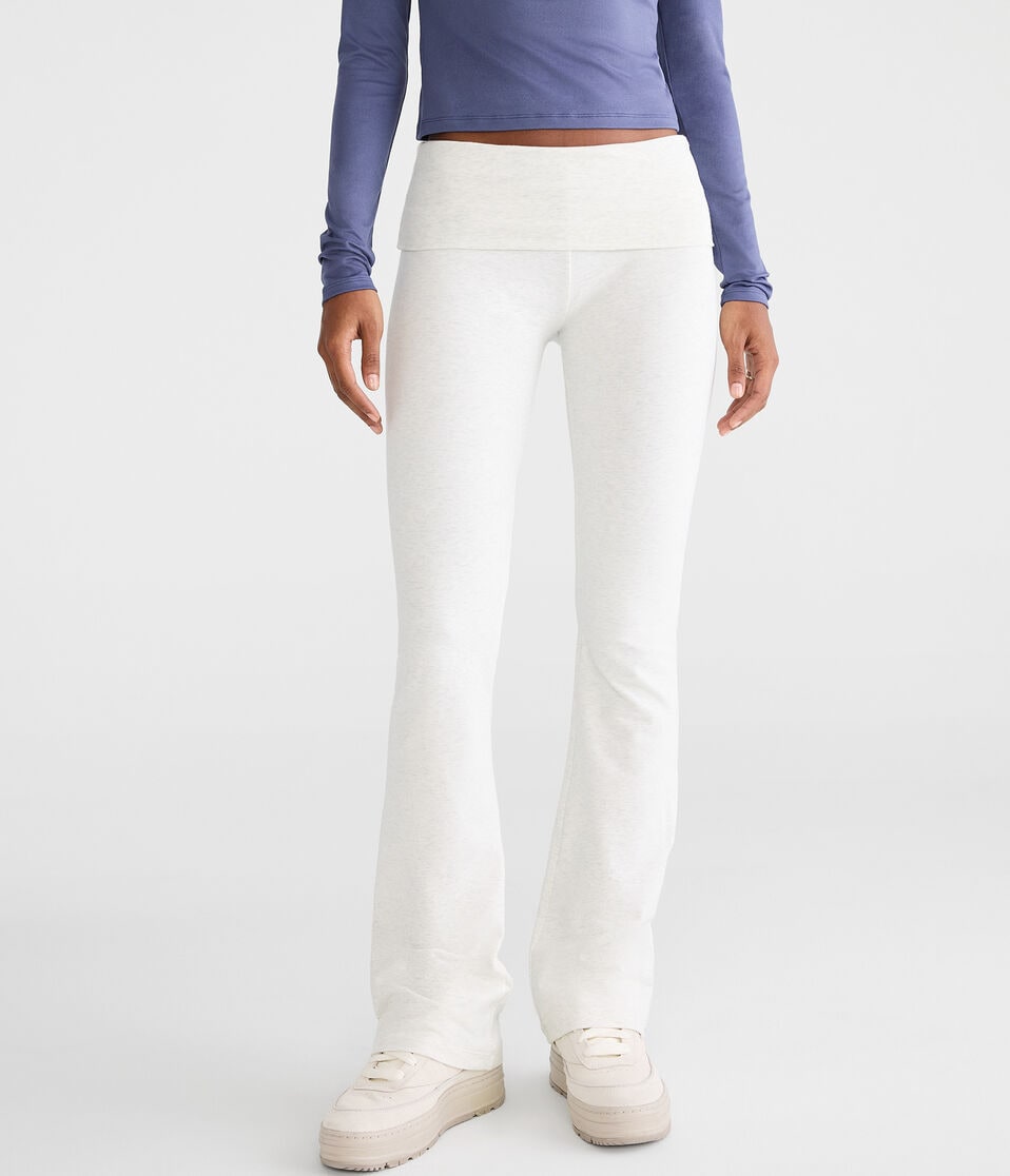 Mid-Rise Fold-Over Bootcut Pants