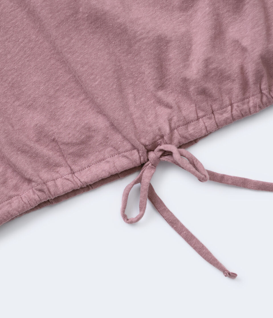 Drawstring-Hem Cropped Tee