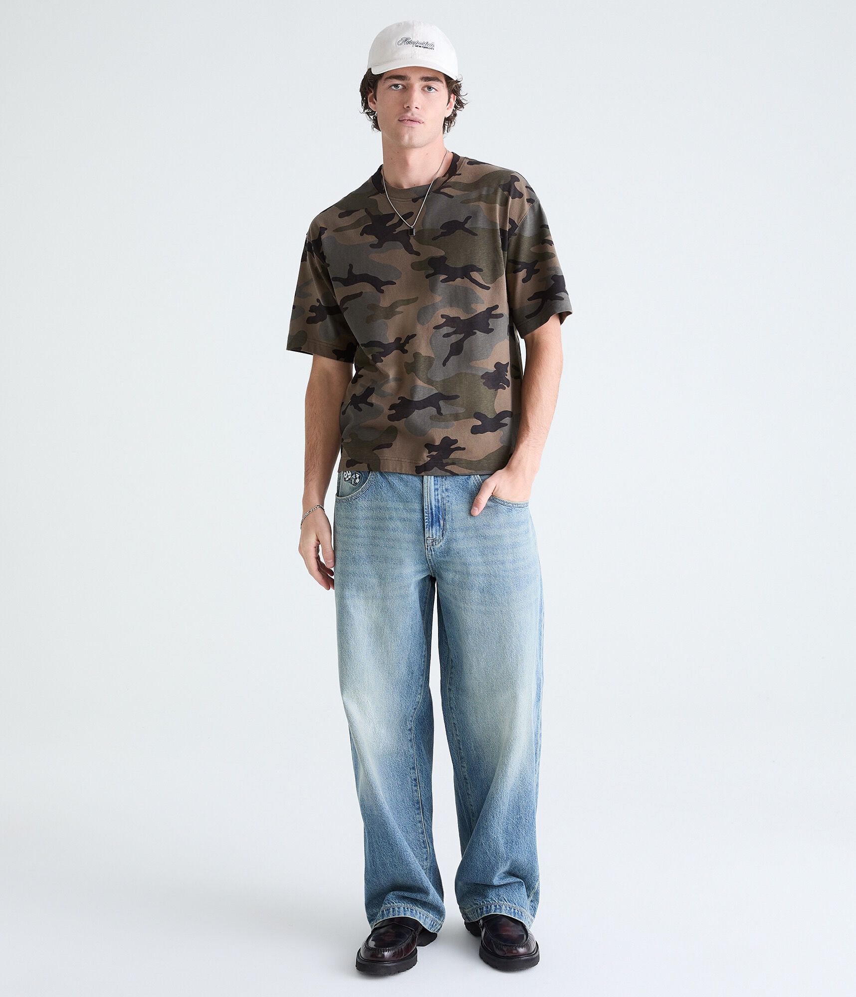 Camo Heavyweight Boxy Crew Tee