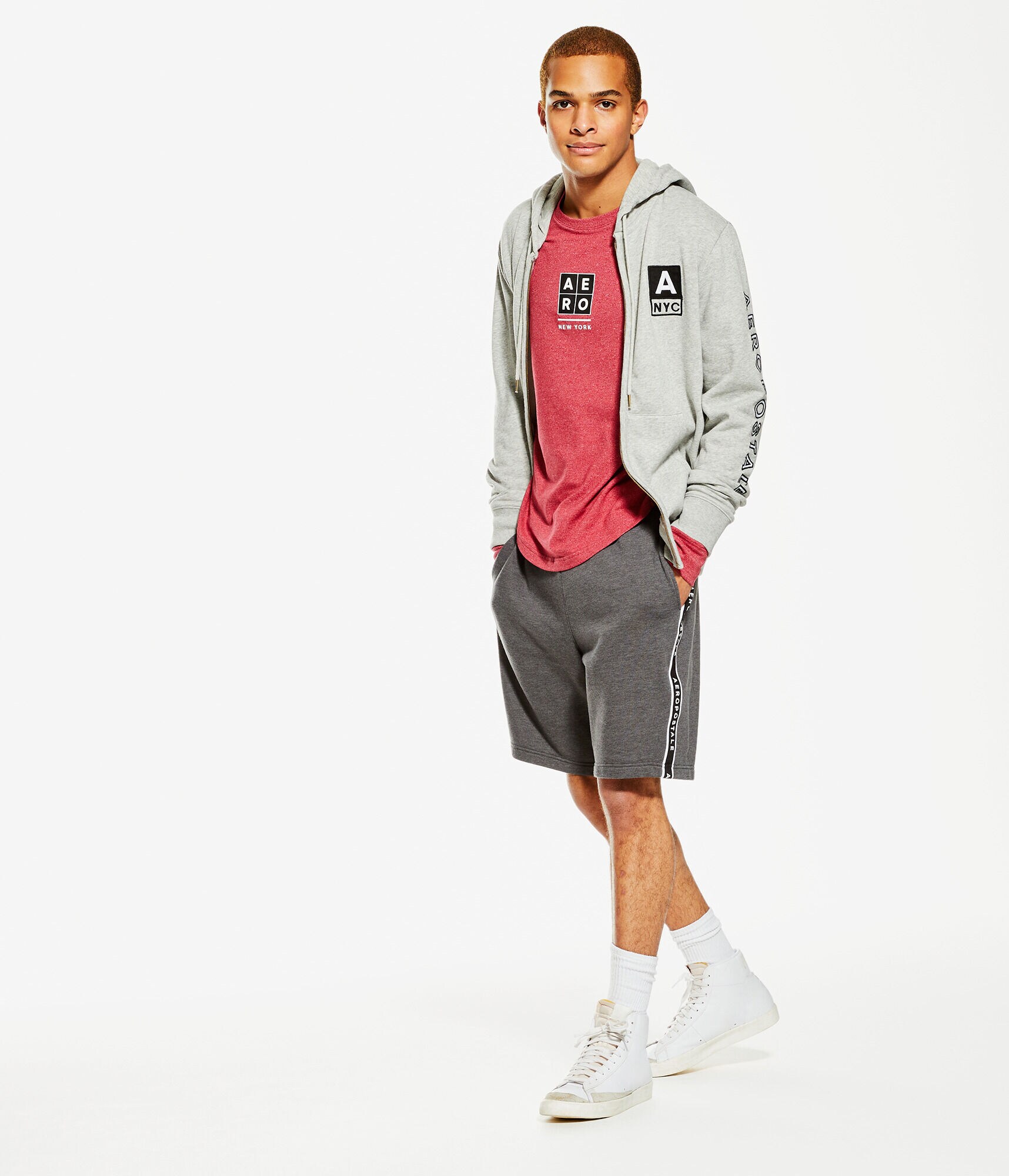 Long Sleeve Aero Box Logo Stretch Graphic Tee