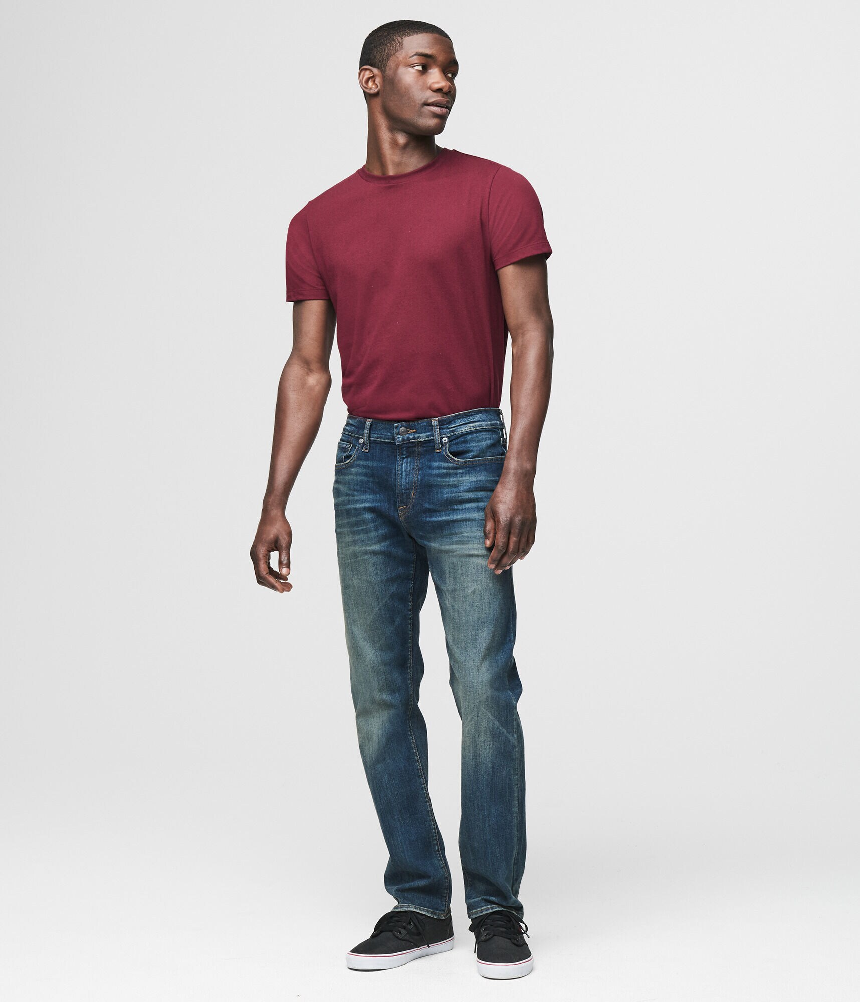 Slim Straight Medium Wash Stretch Jean