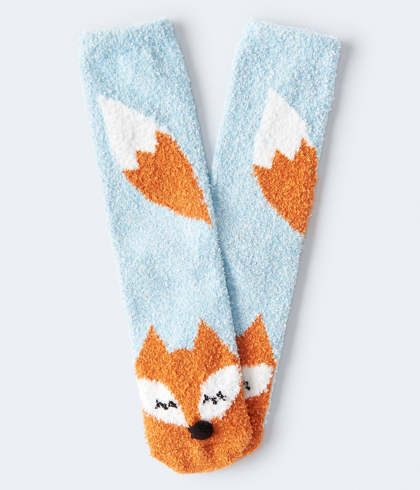 Fox Fuzzy Crew Socks