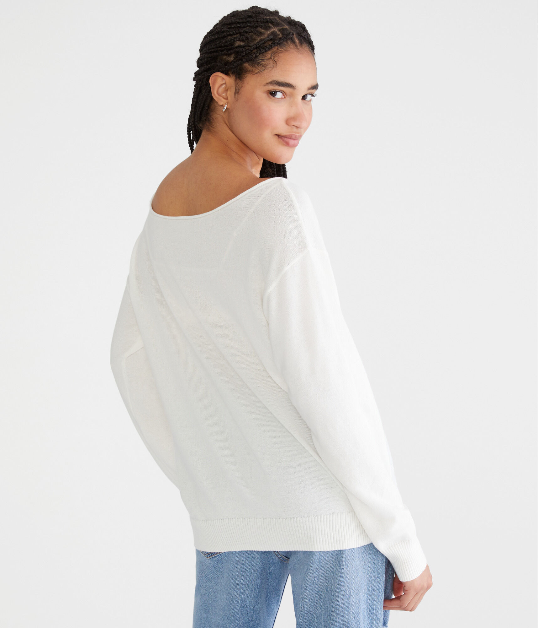 Slouchy Slash-Neck Sweater