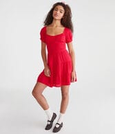 Solid Scoop-Neck Fit & Flare Dress